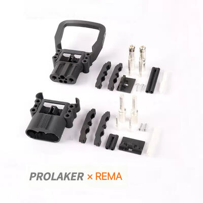 耐久性のある耐酸設計 Din160 REMA 完全なオス & メス バッテリー充電コネクタ セット フォークリフト、スイーパー、RCC デバイス用 DIN VDE 0623 & EN 1175 工業規格に準拠