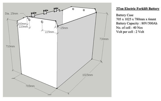 500AH 80vフォークリフト トラクションバッテリー