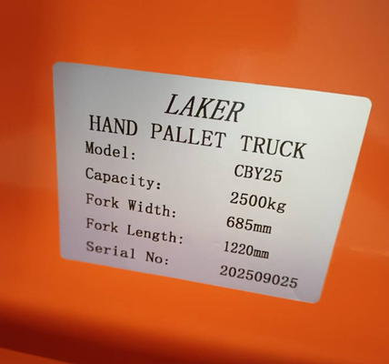 滑らかな操縦 2500kg ナイロンホイール付き手動パレットトラック