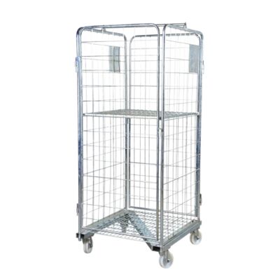 Heavy Duty 500kg Nestable Foldable Wire Mesh Roll Cage for Warehouse Logistics Storage