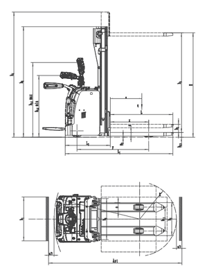 EP RSL16 PRO 1600kg 狭い倉庫通路用折りたたみ式リチウムスタッカー